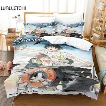 Комплект постельного белья с принтом «Seaside Stranger» с 3D-принтом, комплект из трех предметов для взрослых и детей, спальня, пододеяльник, домашний текстиль, комплект постельного белья 70x133cm 2pcs