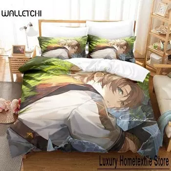 Комплект постельного белья с рисунком из мультфильма Genshin Impact Game Kids 3D пододеяльник комплект постельного белья для детей мальчик декор постельное белье 70x133cm 2pcs