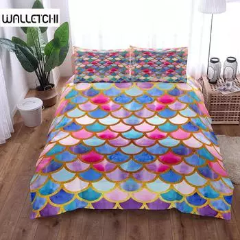 Комплект постельного белья с рисунком «Весы русалки» King Queen Double Full Twin Single Size EU single(135x200cm)