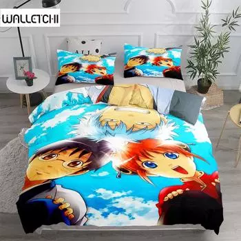 Комплект постельного белья с рисунком аниме «Гинтама» King Queen Double Full Twin Single Size EU single(135x200cm)