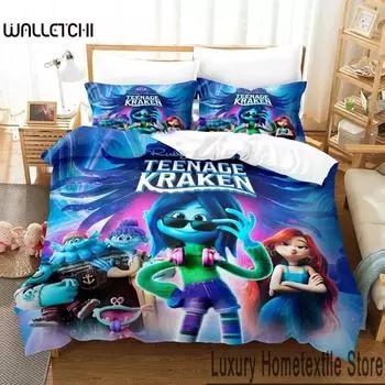 Комплект постельного белья с рисунком Руби Гиллман для подростков Кракен, пододеяльник, постельный комплект, пододеяльник, наволочка, одеяло размера «king-size», для мальчиков и взрослых 70x133cm 2pcs