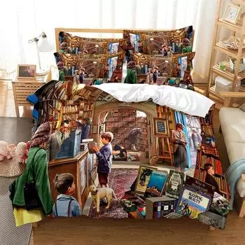 Комплект постельного белья с рисунком из мультфильма, комплект пододеяльников, комплект постельного белья с 3D-принтом, комплект постельного белья размера «queen size», модный дизайн 70x133cm 2pcs