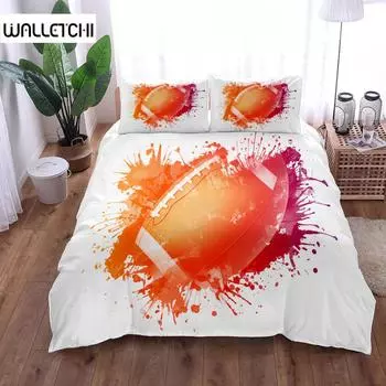 Комплект постельного белья с рисунком «Акварельный американский футбол», комплект постельного белья «King Queen Double Full Twin Single Size» EU single(135x200cm)