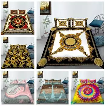 Комплект постельного белья с роскошным 3D узором, пододеяльник и наволочка, 2 шт./3 шт., полноразмерный комплект постельного белья, украшение дома Baby 100x135cm