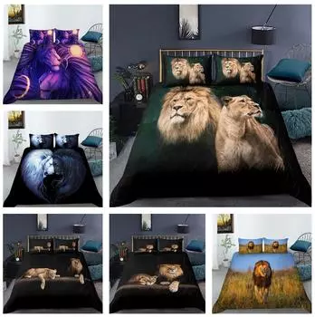 Комплект постельного белья с тематикой льва, домашний пододеяльник/наволочка, комплект постельного белья, Австралия/ЕС/США, полноразмерное украшение для дома Baby 100x135cm
