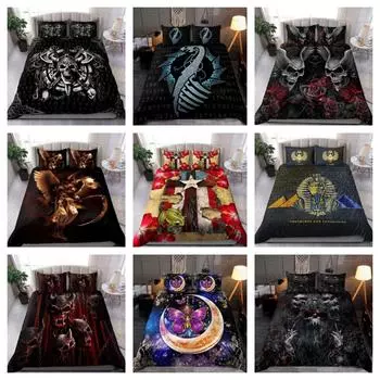 Комплект постельного белья с узором черепа Пододеяльник Мягкие одеяла Наборы Single 135x200cm