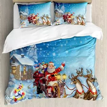 Комплект постельного белья «Сахарный череп», иллюстрация «Калавера Бриллиант и розы» в стиле винтажного возрождения, декоративный комплект постельного белья из 3 предметов EU single(135x200cm)