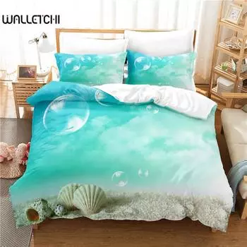 Комплект постельного белья Sandy Beach, пододеяльник, комплект постельного белья с 3D-печатью, комплект постельного белья размера Queen, модный дизайн EU single(135x200cm)