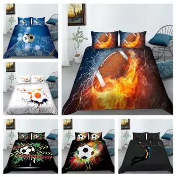 Комплект постельного белья серии 3D Ball с рисунком спортивного мяча, пододеяльник, наволочка, 2 или 3 предмета, мягкие и удобные украшения для дома Baby 100x135cm