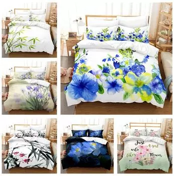 Комплект постельного белья серии «Цветок и трава» Одеяло и наволочка Двуспальная кровать Полноразмерное постельное белье для спальни Украшение дома Baby 100x135cm