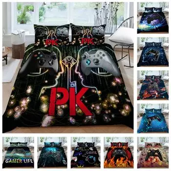 Комплект постельного белья серии игровых консолей с технологией 3D с игровой ручкой высокой четкости и цифровой печатью, пуховым пододеяльником и наволочкой из 2/3 предметов Baby 100x135cm