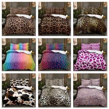 Комплект постельного белья серии с леопардовым принтом, легкий пуховый пододеяльник в стиле 3D зверя, кровать размера «king-size», роскошное полноразмерное пододеяльник Baby 100x135cm