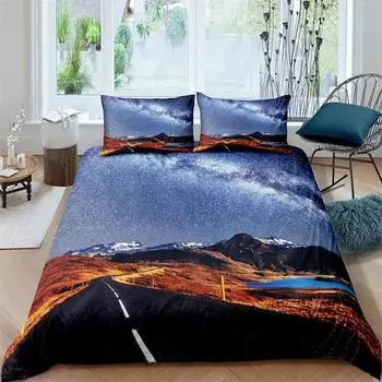 Комплект постельного белья «Шоссе», комплект постельного белья «Торнадо», комплект постельного белья «Бедствие», «Королева», 2/3 шт., полиэстеровое одеяло, чехол для взрослых, мальчиков и подростков 135X200cm-2pcs