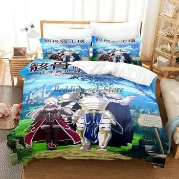 Комплект постельного белья Skeleton Knight Single Twin Full Queen King Size Комплект постельного белья Aldult Kid Bedroom Duvetcover Sets Anime Bed Sheet Set EU Single 135x200cm