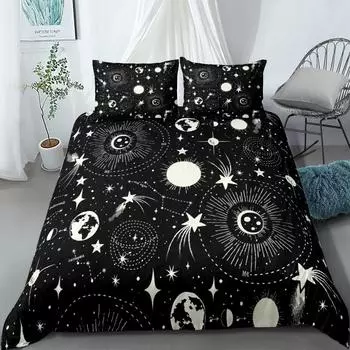 Комплект постельного белья Sketch Galaxy Duvet Cover Set King Queen Double Full Twin Single Size 140x210cm