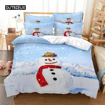 Комплект постельного белья «Снежная сцена», комплект пододеяльников, постельное белье с 3D-печатью, комплект постельного белья размера «queen size», модный дизайн EU single(135x200cm)