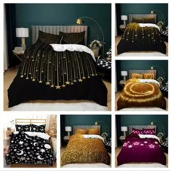 Комплект постельного белья со звездным принтом, романтический метеоритный пододеяльник, наволочка из 2 или 3 предметов, подходит для детской комнаты для взрослых, мягкое и удобное украшение для дома Baby 100x135cm