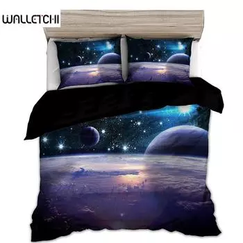 Комплект постельного белья Space star 3d Galaxy Single double Twin/Queen 2pcs/3pcs комплекты постельного белья Universe Outer Space Themed EU single(135x200cm)
