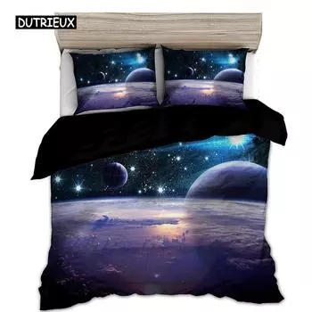 Комплект постельного белья Space star 3d Galaxy Single double Twin/Queen 2pcs/3pcs комплекты постельного белья Universe Outer Space Themed EU single(135x200cm)