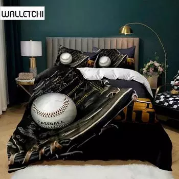 Комплект постельного белья Sports Baseball для ребенка, комплекты пододеяльников с двуспальным размером, спортивное одеяло для мальчиков, подростковое одеяло из полиэстера 140x200cm 3pcs