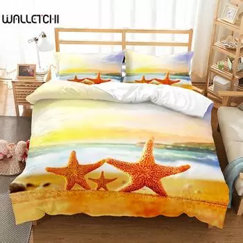 Комплект постельного белья Starfishes Single Double King US Twin Full Queen Size EU single(135x200cm)