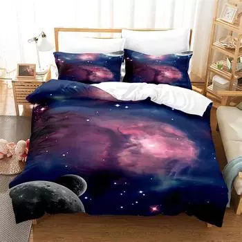 Комплект постельного белья Starry Sky, пододеяльник Starry Sky, постельное белье с цифровой печатью 3D, комплект постельного белья размера Queen, модный дизайн US Queen(228x228cm)