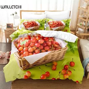 Комплект постельного белья Summer Fruit Queen, комплект постельного белья с цифровой печатью, комплект постельного белья King Size, комплект постельного белья EU single(135x200cm)