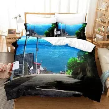 Комплект постельного белья Summer Time Rendering, пододеяльник, одеяло, комплект постельного белья, пододеяльник, наволочка, размер King Queen Twin для мальчиков и девочек для взрослых 135X200cm-2pcs