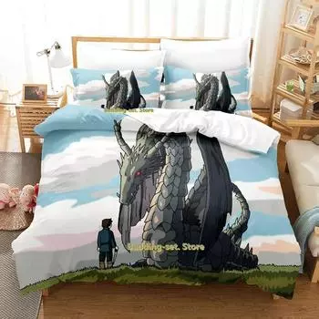 Комплект постельного белья Tales From Earthsea Single Twin Full Queen King Size Bed Set Adult Kids Bedroom Duvetcover Sets Anime Bed Sheet Set 70x133cm 2pcs