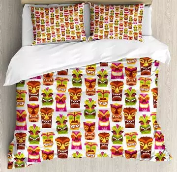 Комплект постельного белья Tiki Bar, комплект постельного белья из полиэстера Palms Pineapple Paradise Vintage Queen/King/Full/Twin Size, пододеяльник для подростков 70x133cm 2pcs