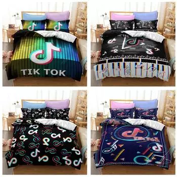 Комплект постельного белья Tiktok Theme Music Note AU King, полноразмерная односпальная/двуспальная кровать, домашнее постельное белье, пододеяльник Baby 100x135cm