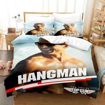 Комплект постельного белья Top Gun Maverick Single Twin Full Queen King Size Комплект постельного белья Aldult Kid Bedroom Duvetcover Sets 3D 2022 Комплект простыней US King 264x228cm