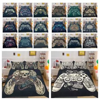 Комплект постельного белья Удобное домашнее постельное белье Декор для спальни 3D Game Ручка Печать Пододеяльник Полиэстер Постельные комплекты UK Single 135x200cm
