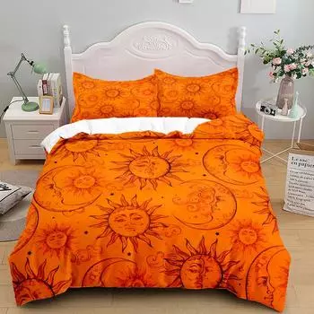Комплект постельного белья Vintage Celestial Sun Moon Duvet Set King Queen Double Full Twin Single Size 135x200cm