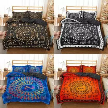 Комплект постельного белья в стиле 3D Bohemian для спальни, экзотического этнического стиля, пододеяльник, наволочка, 2/3 шт., женский чехол, подарок Baby 100x135cm