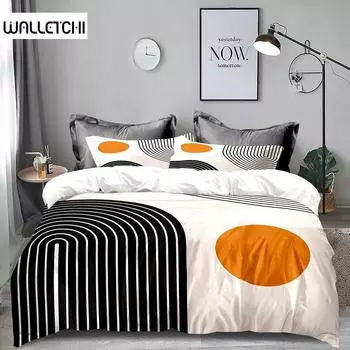 Комплект постельного белья в стиле модерн середины века, абстрактные геометрические формы, радужные солнечные круги, пододеяльник в стиле бохо, мягкие комплекты постельного белья 135X200cm