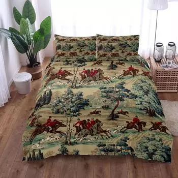 Комплект постельного белья в стиле ретро охоты 18Bc King Queen Double Full Twin Single Size Duvet Cover Set 140x200cm