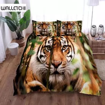 Комплект постельного белья Wild 3D Beast King Queen Double Full Twin Single Size EU single(135x200cm)