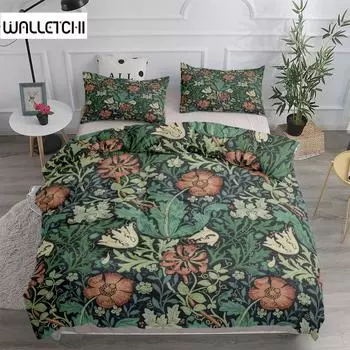 Комплект постельного белья William Morris Neoclassical Floral And Birds Single EU Double King US Twin Full Queen Size Комплект постельного белья EU single(135x200cm)