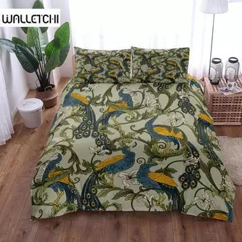 Комплект постельного белья William Morris Peacock Victorian King Queen Double Full Twin Single Size EU single(135x200cm)