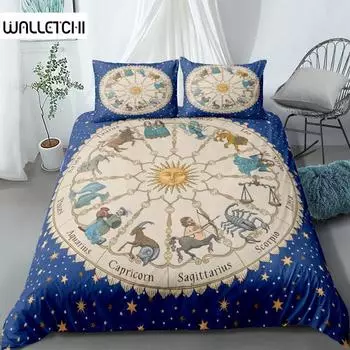 Комплект постельного белья Zodiac Duvet Cover Set King Queen Double Full Twin Single Size EU single(135x200cm)