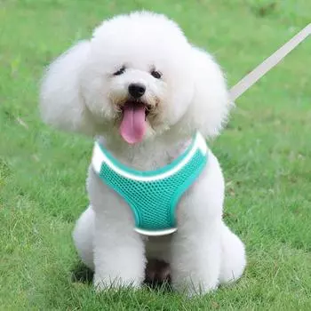 Комплект поводков для кошек, мягкая сетчатая шлейка, регулируемый жилет для кошек со светоотражающими ремнями, поводок и шлейка для прогулок для маленьких и больших кошек S