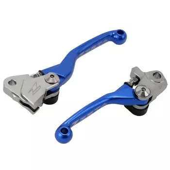 Комплект поворотных рычагов ZETA RACING YZ250X FP 3 Finger Blue, складывающийся вперед, бесступенчатая регулировка положения рычага, кованый высокопрочный алюминиевый сплав синий
