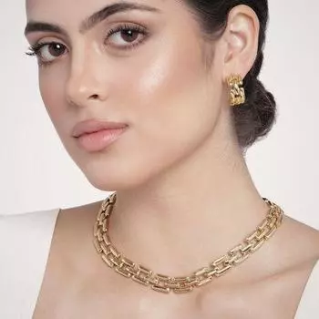 Комплект позолоченного колье-цепочки Estele для женщин