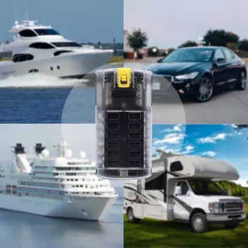 Комплект предохранителей для лезвий, панель на 12 цепей, водонепроницаемая, со светодиодным индикатором, держатель коробки 32 В 100 А