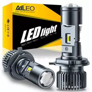 Комплект преобразователя светодиодных фар AILEO H4 решает проблему рассеивания света. Светодиодная фара с проектором для автомобиля, мотоцикла 110 Вт 6500 К 20000 люмен H4