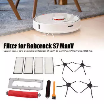 Комплект принадлежностей для пылесоса, запасные части для Roborock S7 MaxV S7 MaxV Plus S7 MaxV Ultra, включая резиновую щетку, фильтр для волос