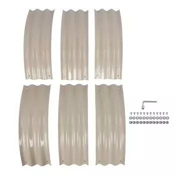 Комплект приподнятых грядок для сада 107x20 см с закругленными краями и открытым дном, металлическая приподнятая грядка для посадки овощей светло-зеленый