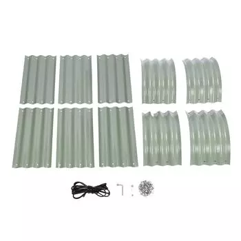 Комплект приподнятых грядок. Прочная стильная металлическая приподнятая грядка с установочными деталями для светло-зеленый