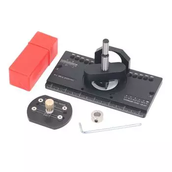 Комплект приспособлений для скрытых петель 35 мм, регулируемая глубина сверления из алюминиевого сплава, приспособление для скрытых дверных петель